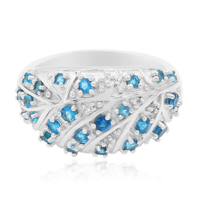 Zilveren ring met koningsblauwe apatieten