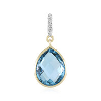 Gouden hanger met een Zwitsers-blauwe topaas