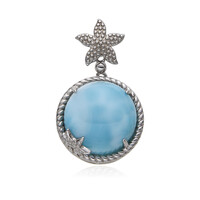 Zilveren hanger met een larimar