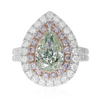Gouden ring met een SI1 Groene diamant  (CIRARI)