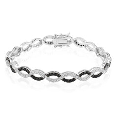 Zilveren armband met zwarte spinelstenen