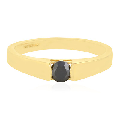 Zilveren ring met een zwarte diamant