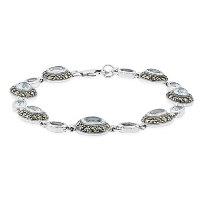 Zilveren armband met hemel-blauwe topaasstenen