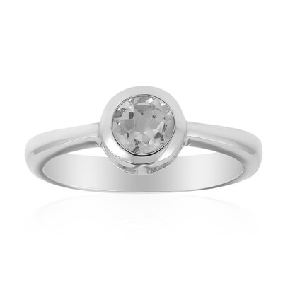 Zilveren ring met een witte topaas