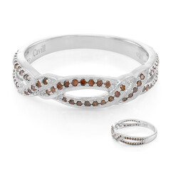 Zilveren ring met Fancy diamanten