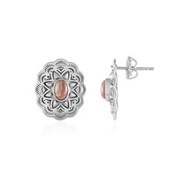 Zilveren oorbellen met rhodochrosietstenen (Desert Chic)