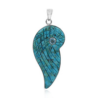 Zilveren hanger met een Blauwe Kingman Mohave Turkoois (Art of Nature)