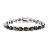 Zilveren armband met rookkwartskristallen