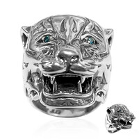 Zilveren ring met I2 Blauwe Diamanten