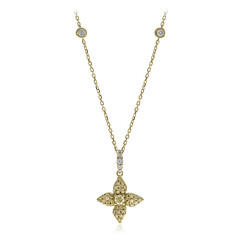 Gouden halsketting met een gele SI2 diamant (CIRARI)