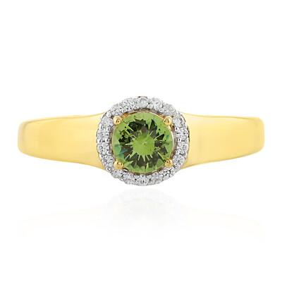 Zilveren ring met een Russische demantoïde