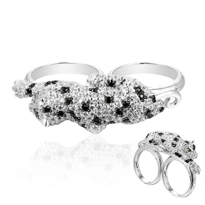 Zilveren ring met zwarte spinelstenen (Dallas Prince Designs)