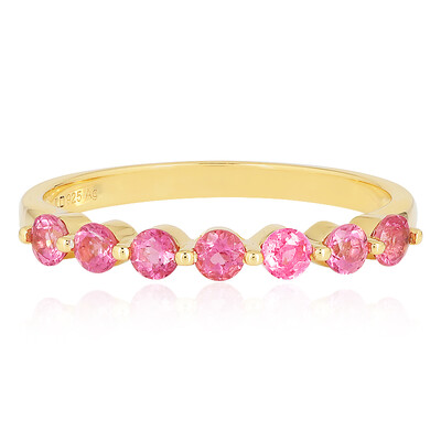 Zilveren ring met roze toermalijnen