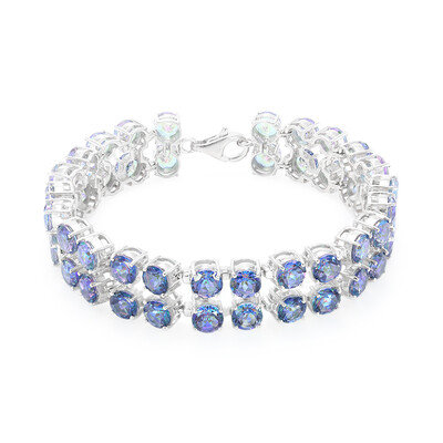Zilveren armband met blauwe mystiek-topaasstenen