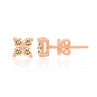 Gouden oorbellen met SI1 Argyle Rose De France Diamanten
