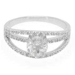 Zilveren ring met een gletsjer-topaas