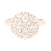 Zilveren ring met regenboog maanstenen