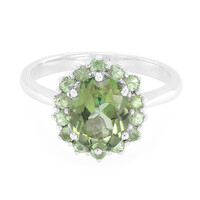 Zilveren ring met een kiwi-topaas