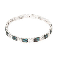 Zilveren armband met blauwe diamanten