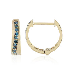 Gouden oorbellen met I1 Blauwe Diamanten