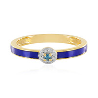 Zilveren ring met een I4 Blauwe Diamant