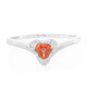 Zilveren ring met een Padparadscha saffier