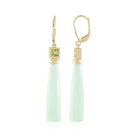 Zilveren oorbellen met groene chalcedoonstenen (KM by Juwelo)