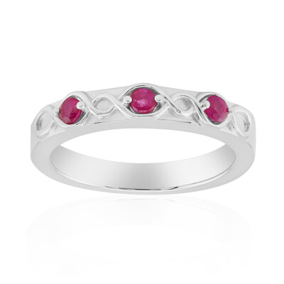 Zilveren ring met Birmese Robijnen (Pallanova)