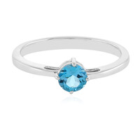 Zilveren ring met een Zwitsers-blauwe topaas