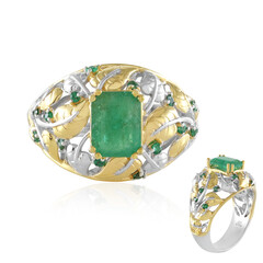 Zilveren ring met een Zambia-smaragd (Gems en Vogue)