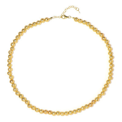 Zilveren halsketting met Gouden lava parels