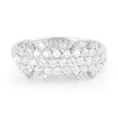Zilveren ring met zirkonen