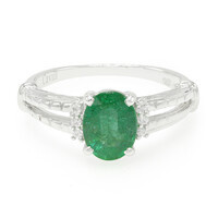Zilveren ring met een Bahia-smaragd