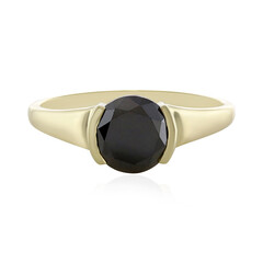 Gouden ring met een zwarte diamant