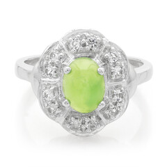 Zilveren ring met een keizerlijk chrysopraas