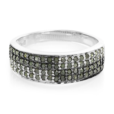 Zilveren ring met Fancy diamanten