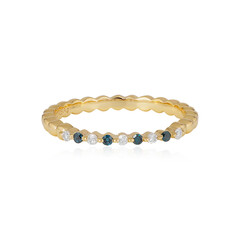 Zilveren ring met I3 (I) Diamanten