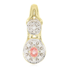 Zilveren hanger met een Padparadscha saffier