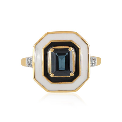 Zilveren ring met een Londen-blauwe topaas (M de Luca)