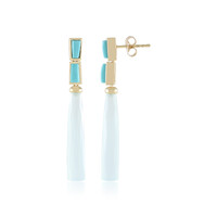 Zilveren oorbellen met Aqua Chalcedonen (KM by Juwelo)