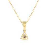 Zilveren halsketting met een I3 Champagne Diamant
