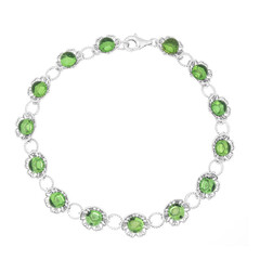 Zilveren armband met Groene Colombiaanse Barnstenen