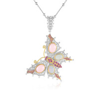 Zilveren halsketting met roze opalen (Dallas Prince Designs)