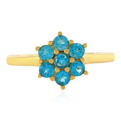 Zilveren ring met neon blauwe apatieten