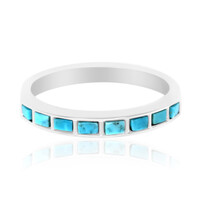 Zilveren ring met Kingman turkooisen (Anne Bever)