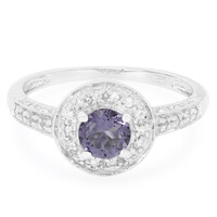 Zilveren ring met een bosbes kwarts