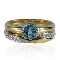Zilveren ring met een Zwitsers-blauwe topaas