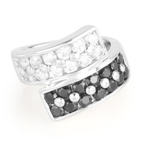 Zilveren ring met zwarte spinelstenen
