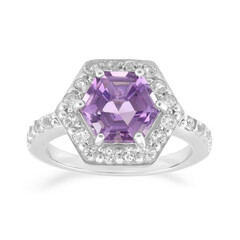 Zilveren ring met een amethist