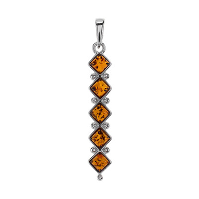 Zilveren hanger met Baltische barnsteen (dagen)